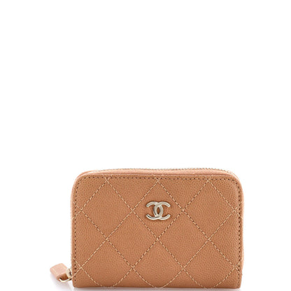 Chanel Cc Zip Coin Purse Quilted Caviar Small
