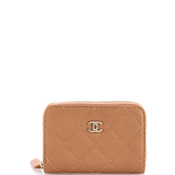 Chanel Cc Zip Coin Purse Quilted Caviar Small