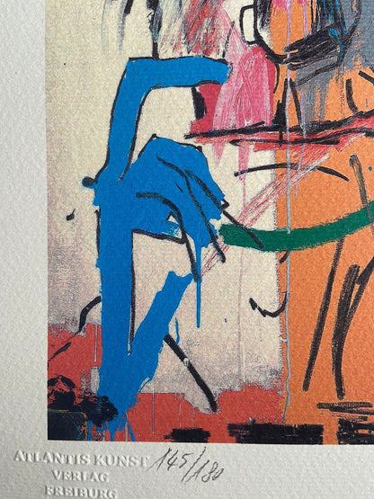 Jean Michel Basquiat Lithograph Coa Signed Numbered In Pencil Rare