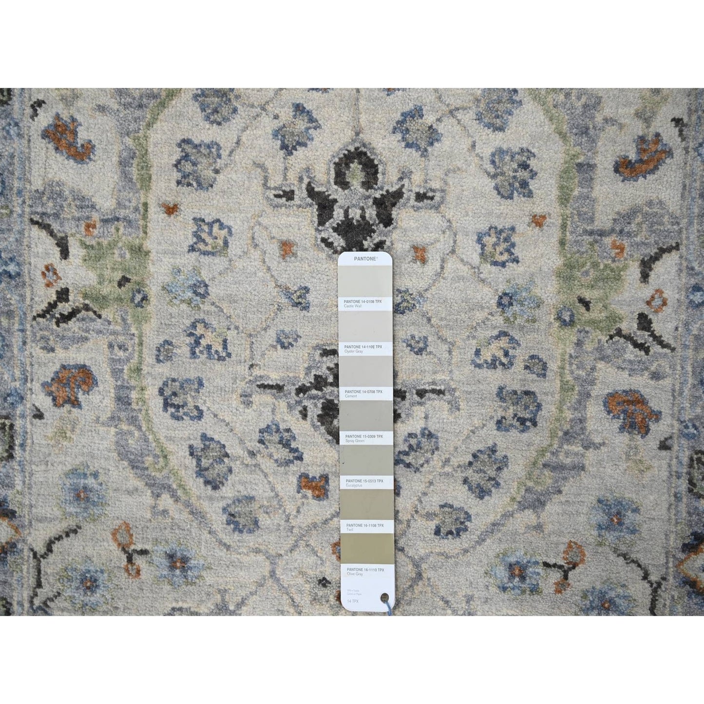 2'6"X9'10" Owl Gray Hand Knotted Oushak Dense Weave Wool Runner Rug