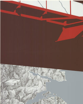 Allan D'Arcangelo Red Bridge Signed 