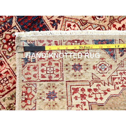 2'3"X24'8"White Soft Wool Mamluk Design Hand Knotted Xl Runner Rug