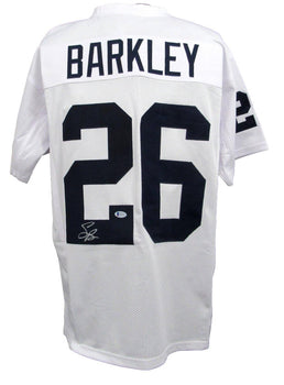 Saquon Barkley Signed/Auto White Custom Football Jersey Penn State Beckett 19562