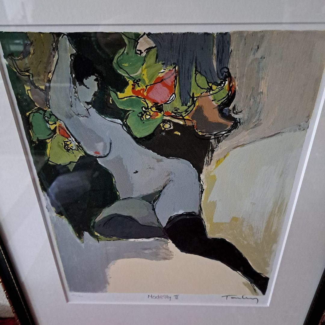 Itzchak Tarkay "Modesty Ii" Signed Limited Edition Lithograph 181/300 Framed