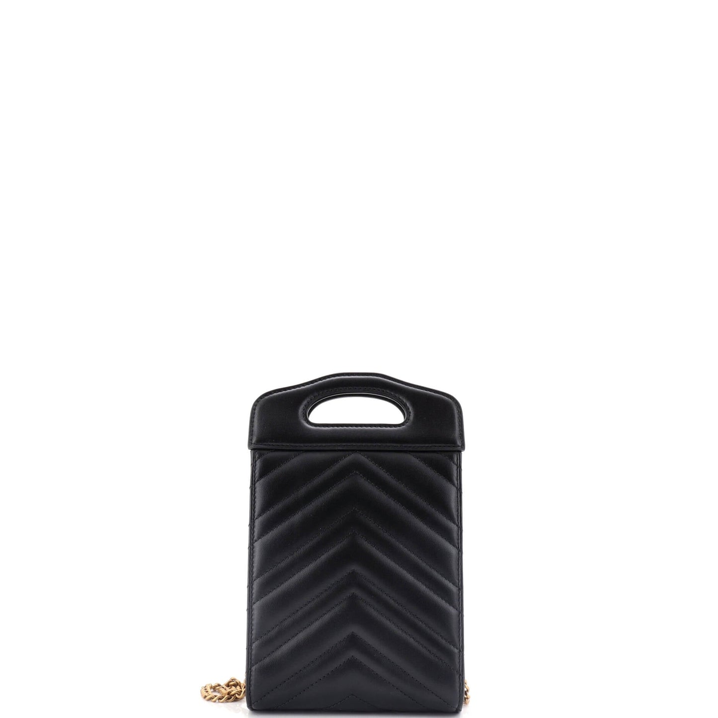 Gucci Gg Marmont Top Handle Convertible Chain Tote Matelasse Leather Mini