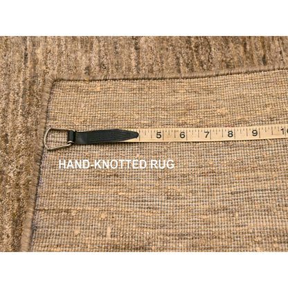 2'X3' Peanut Brown Plain Solid Design Pure Sari Silk Hand Knotted Mat Rug