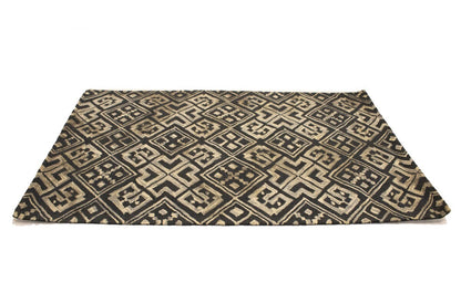 Hand-Tufted Dark Gray Geometric Rug Modern Area