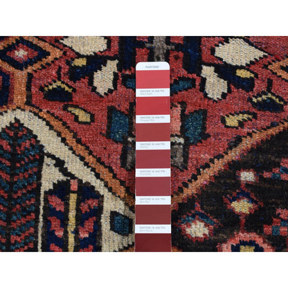 5'X6'9" Red Vintage Zoroastrian Baktiarjoon Design Hand Knotted Rug