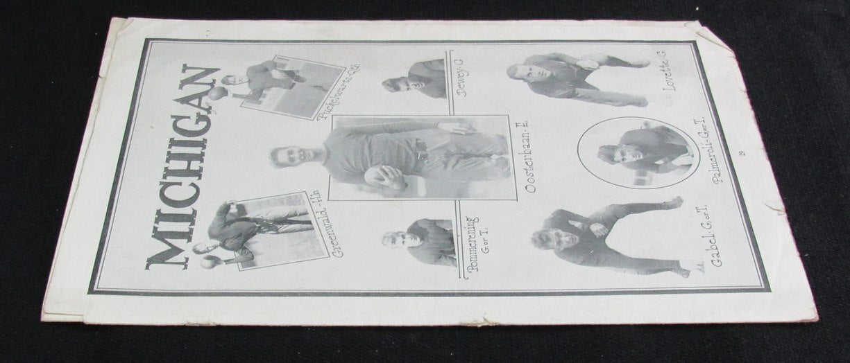 1926 Michigan Vs. Ohio State The Game Scorecard