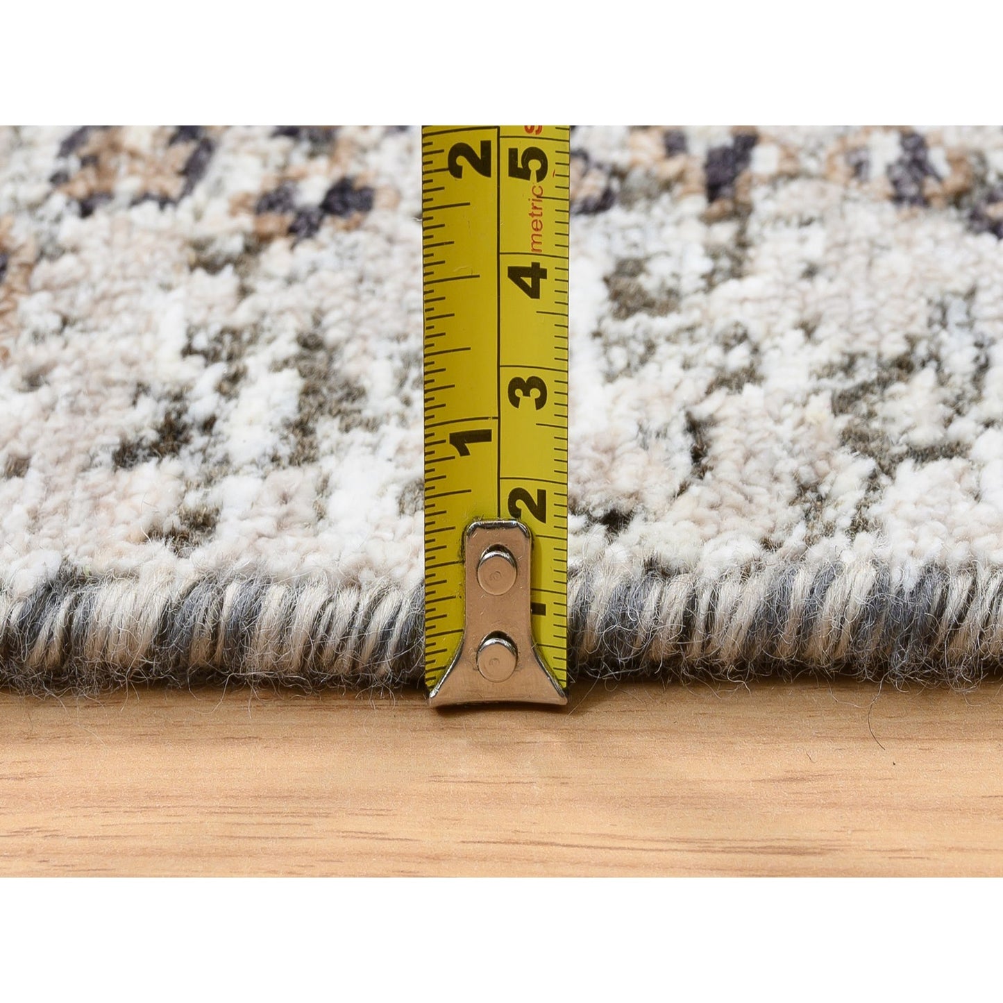 4'X10' Gray Transitional Farsian Silk/Wool Hand Knotted Wide Runner Rug