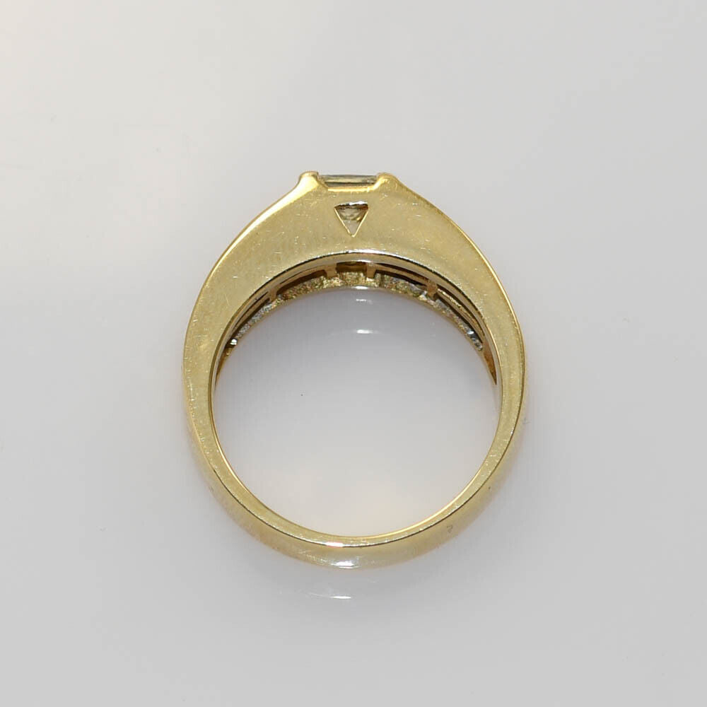 18K Yellow Gold Diamond Ring 1.00Ct Ctr Princess,