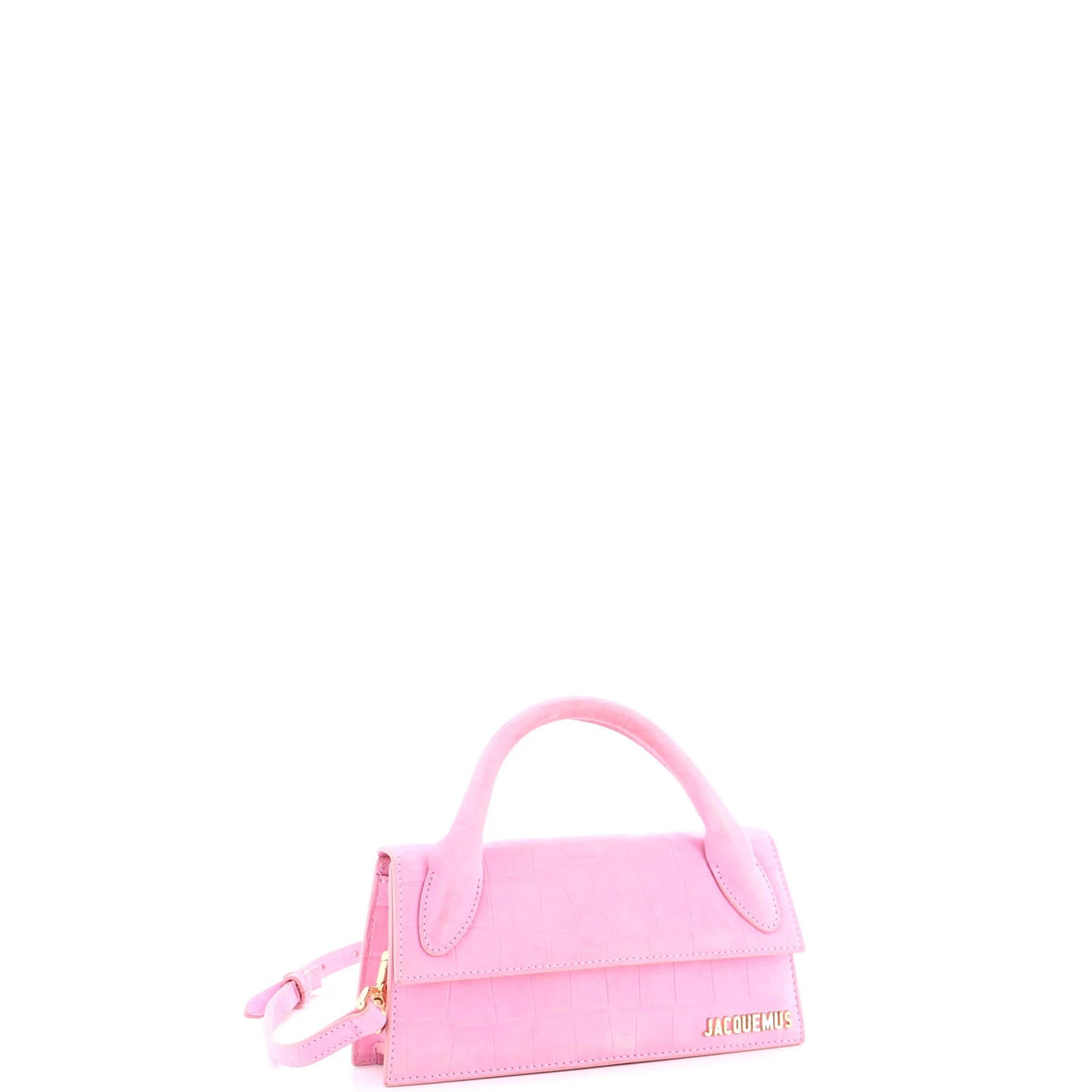 Jacquemus Le Chiquito Bag Crocodile Embossed Suede Long