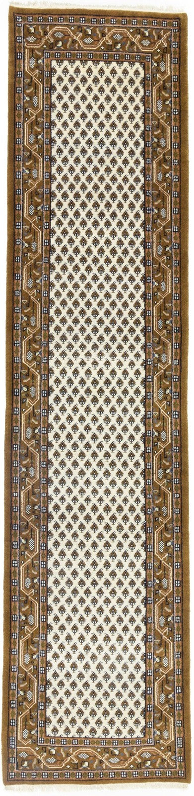 Indo-Botemir 3X11 Oriental Runner Rug Cream Floral Boho Decor Hallway Carpet