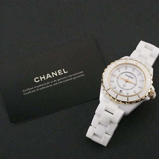 Chanel J12 38Mm Genuine 11P Diamond Index H2180 New Buckle Ceramic/Ss/Pg