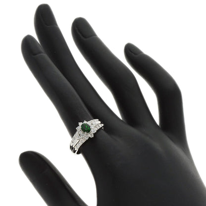 0.4ct Chrome Tourmaline Diamond Ring Platinum