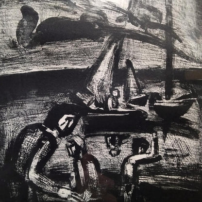 Georges Rouault Original Lithograph 1929 "Le Vent Emplit Les Voiles" Paysages