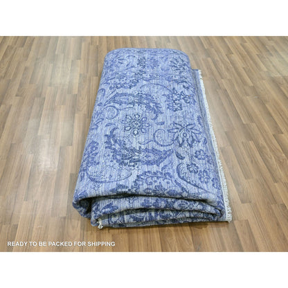 8'1"X10' Purple Saturated Colors And Design Hand Knotted Wool & Silk Rug