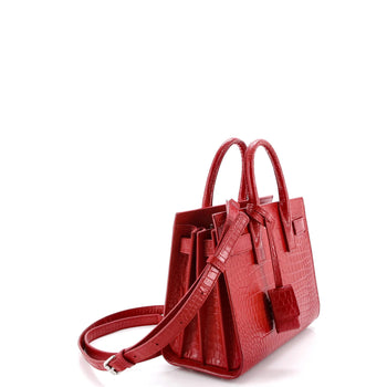 Saint Laurent Sac De Jour Nm Bag Crocodile Embossed Leather Nano
