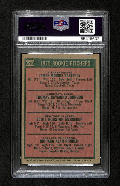 Easterly/Johnson/Mcgregor/Rhoden Signed 1975 Topps Rc Card #618 Psa/Dna 195200