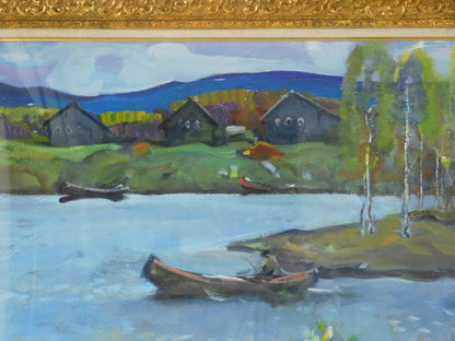 Alexei Eriomin Large F50 Oil Painting Northern Spring Soviet Art