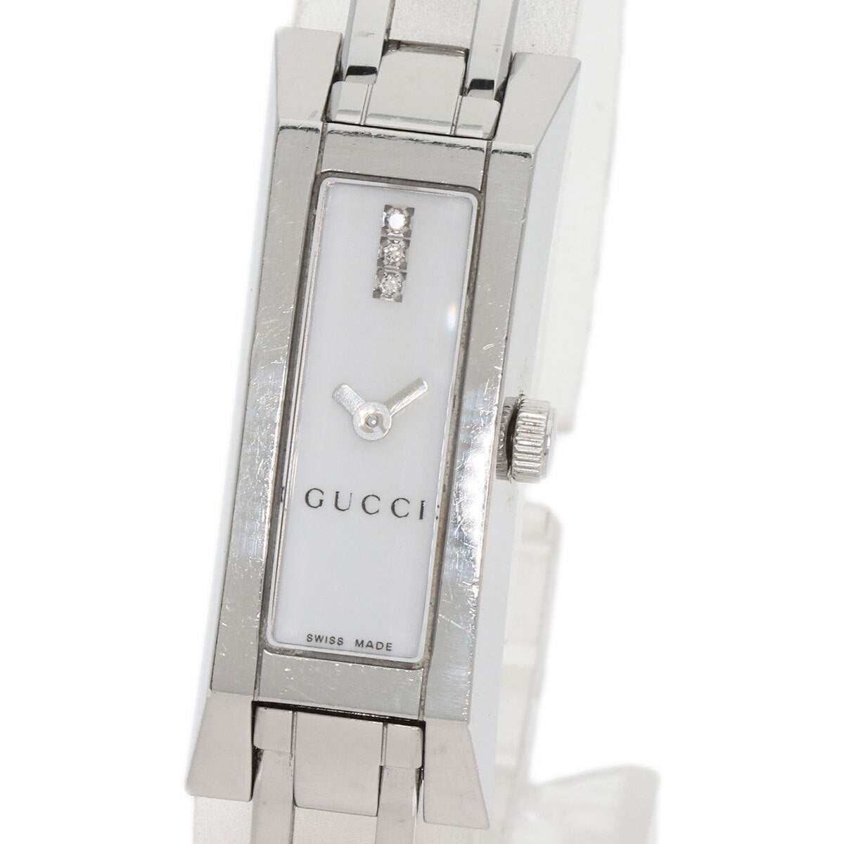 Gucci Square Face 3P Diamond Watches 110 Stainless Steel/Stainless Steel Ladies