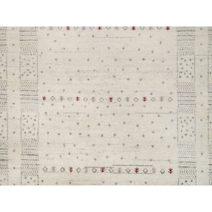 5'X8' Chiffon White Modern Design Lori Buft Pure Wool Hand Knotted Rug