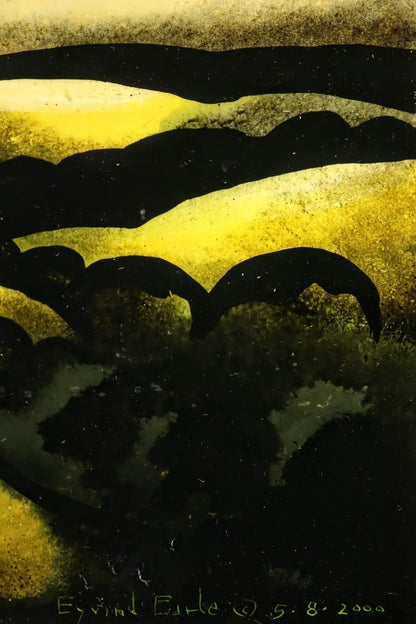 Rare Eyvind Earle Original Painting Oil On Panel "Golden Meadows"  Hand Signed