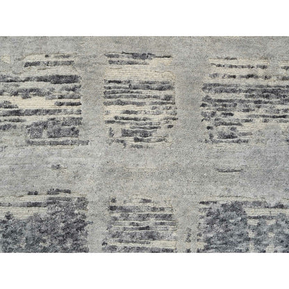 2'X3'1" Gray Hand Knotted Modern Hand Spun Undyed Wool Mat Oriental Rug
