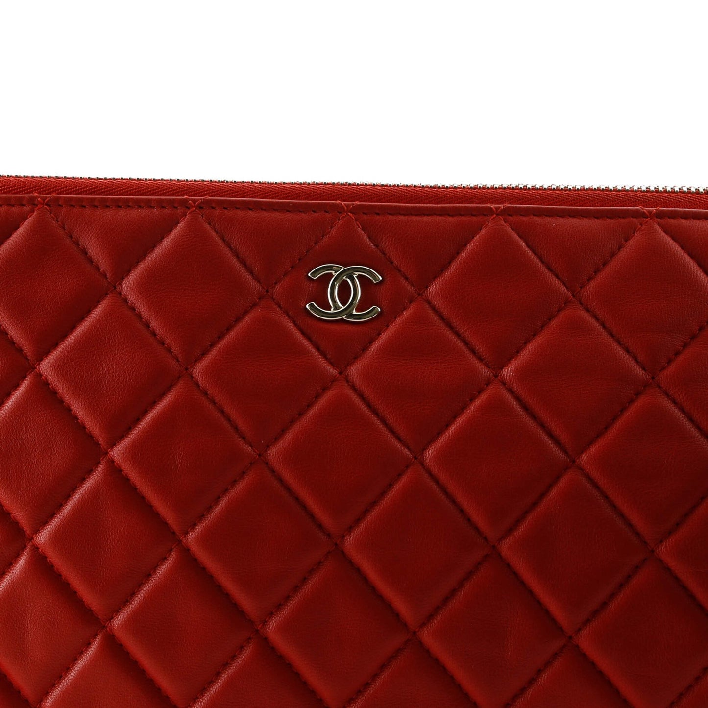 Chanel O Case Clutch Quilted Lambskin Large