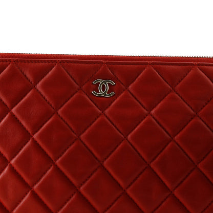 Chanel O Case Clutch Quilted Lambskin Large