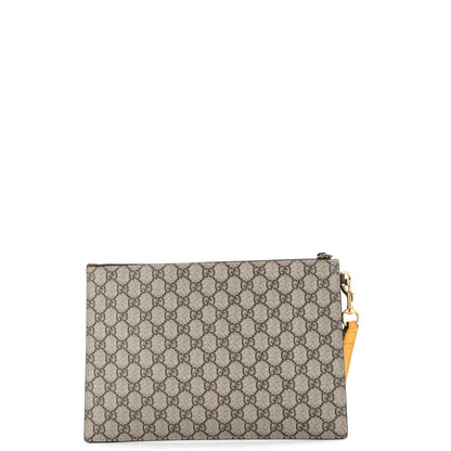 Gucci Neo Vintage Wristlet Pouch Gg Coated Canvas