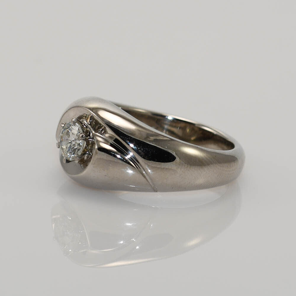 18K White Gold Men'S Diamond Solitaire Ring By
