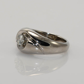 18K White Gold Men'S Diamond Solitaire Ring By