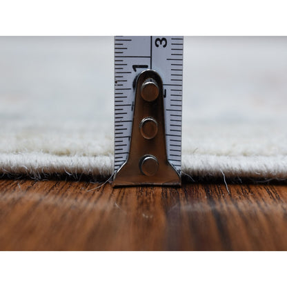 2'6"X9'10" White Wash Peshawar 100% Wool Hand Knotted Runner Oriental Rug