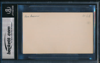Hunk Anderson Hof Signed/Auto 3X5 Index Card