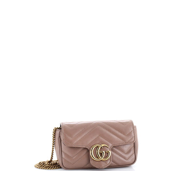 Gucci Gg Marmont Flap Bag Matelasse Leather Super Mini