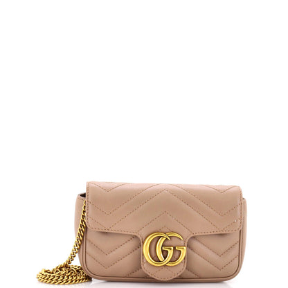 Gucci Gg Marmont Flap Bag Matelasse Leather Super Mini