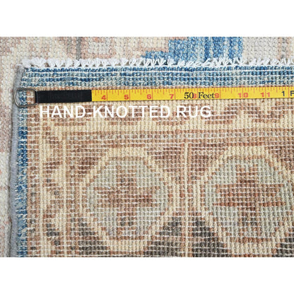 5'X6'9" Gray Wool Rug Turkish Knot Anatolian Village Design Hand Knotted