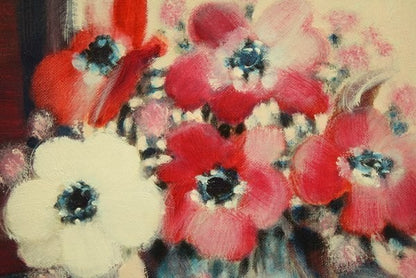 Helene Pichot "4 Rouges, 1 Blanche" Original Oil Painting On Canvas 27X22Cm