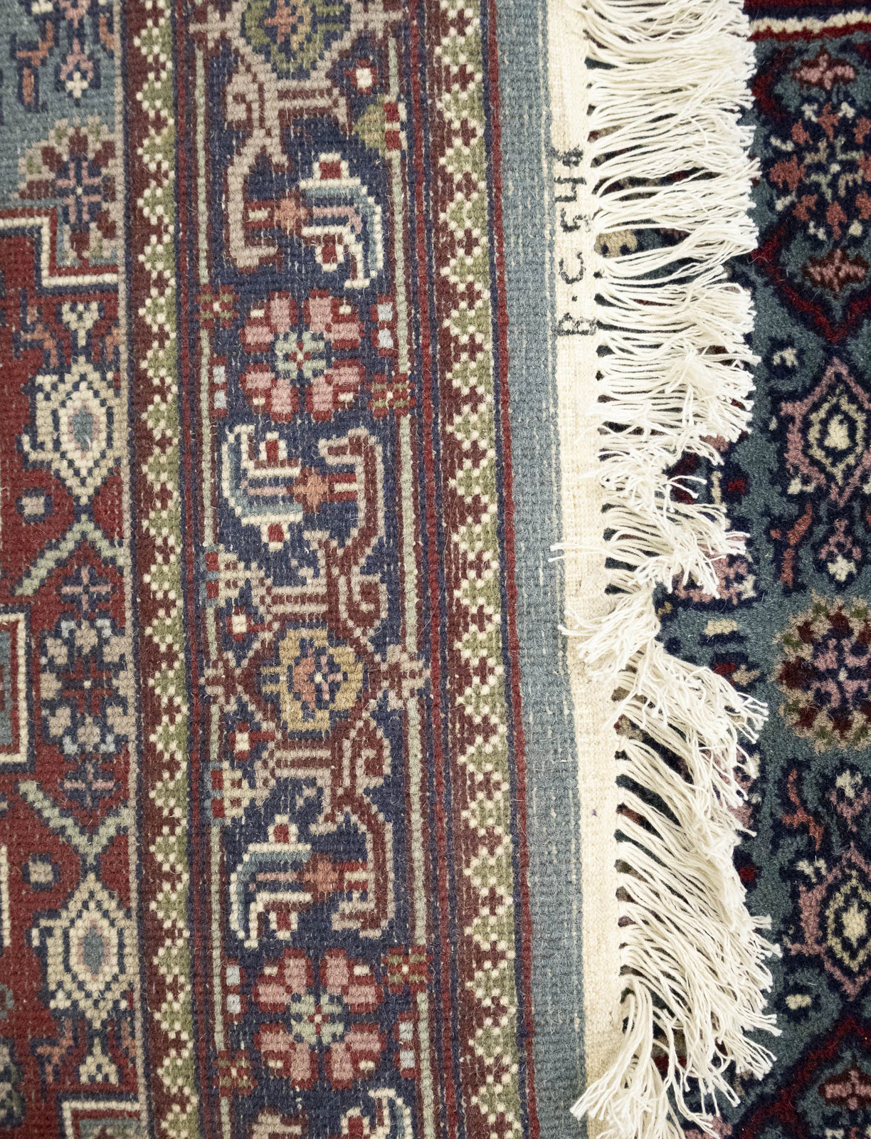 Hand-Knotted Indo-Bidjar Oriental Runner Rug Wool