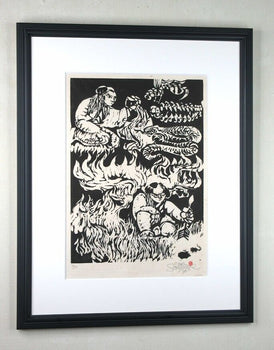 Jorg Schmeisser 1970 Original Woodblock Print