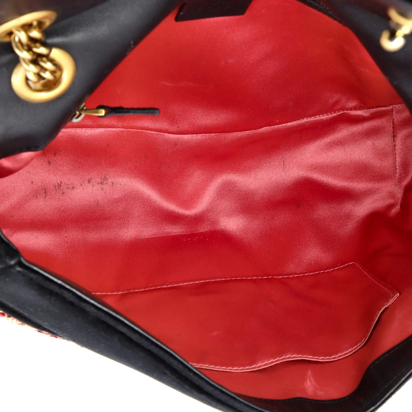 Gucci Gg Marmont Flap Bag Embroidered Matelasse Velvet Medium