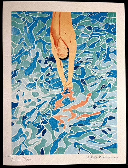 David Hockney Lithograph Coa Signed (Hand-Numbered Limited)