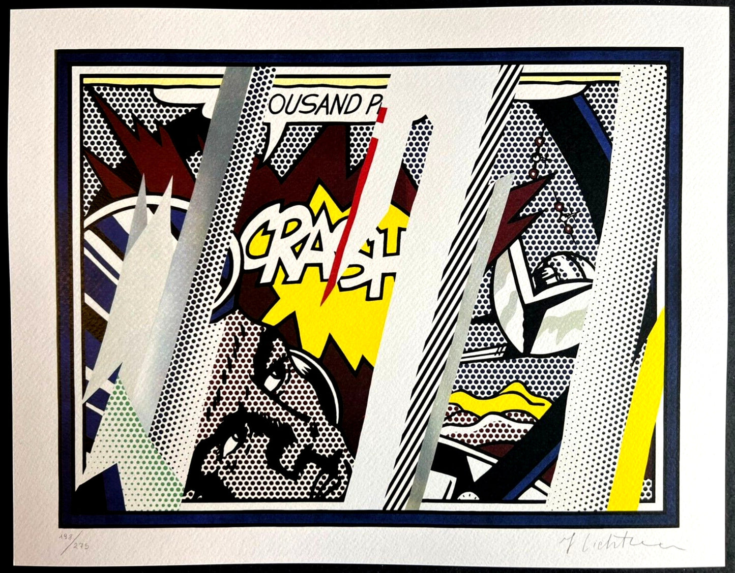 Roy Lichtenstein Lithograph Coa Signed Numbered ''Crash''