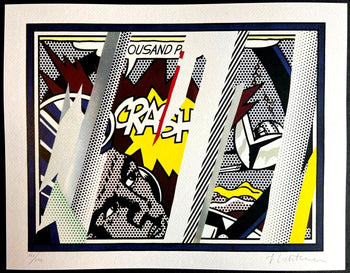 Roy Lichtenstein Lithograph Coa Signed Numbered ''Crash''