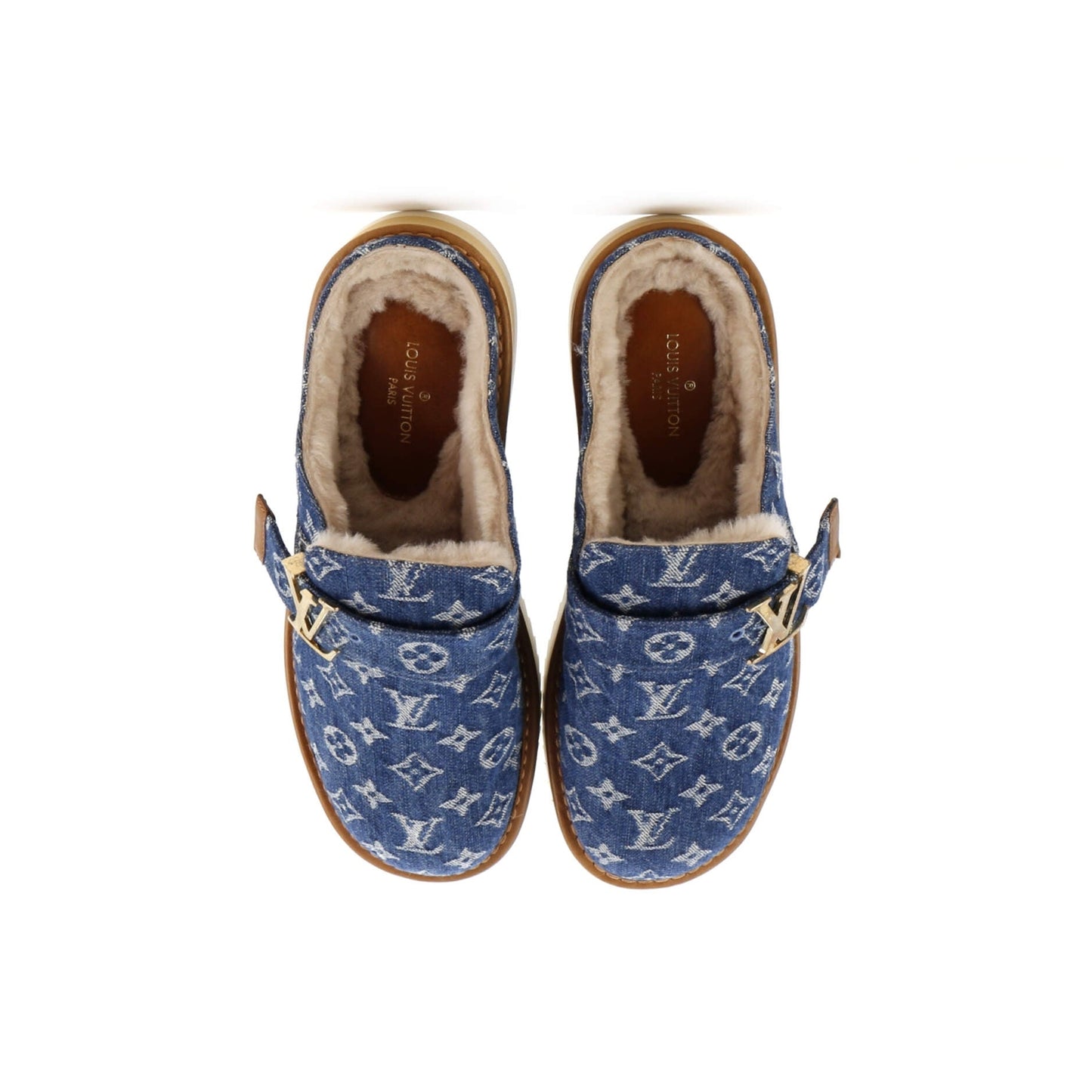 Louis Vuitton Cosy Flat Clog Mules Monogram Denim