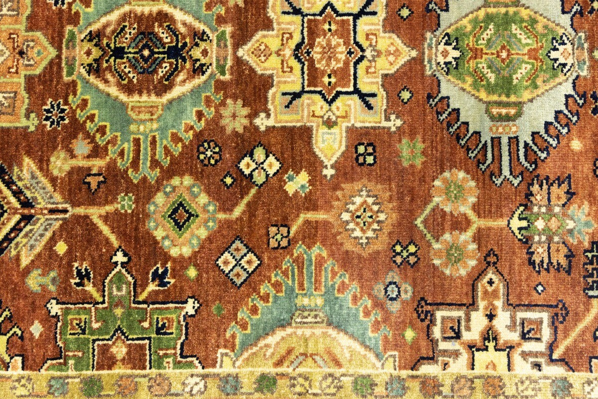 5X8 Ft Hand-Knotted Indo-Karajeh Tribal Geometric