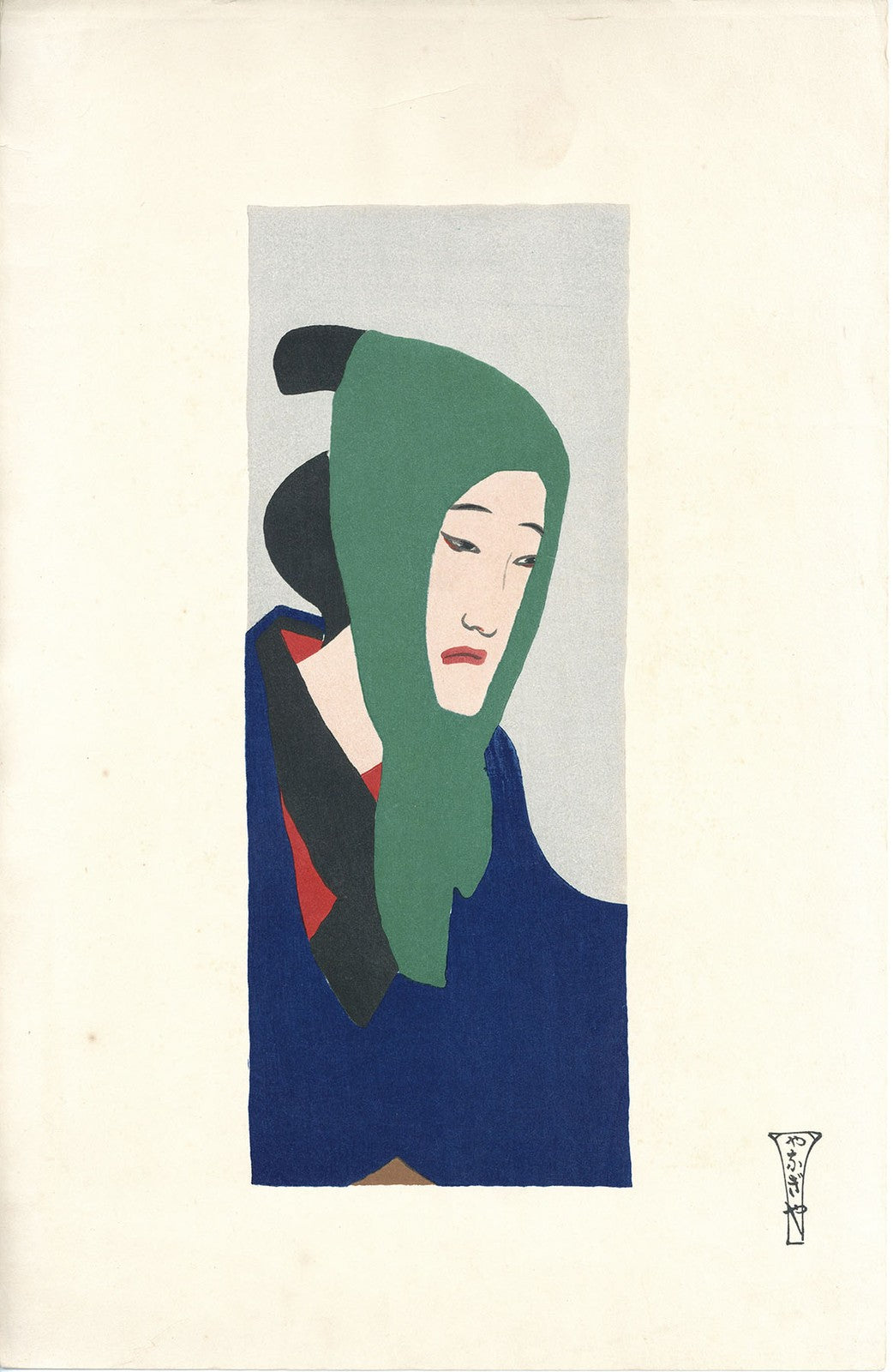 Woodblock print by jihei yanagiya taisho romance art takehisa woodblock.