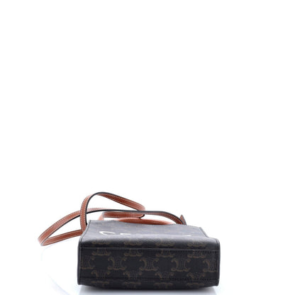 Celine Vertical Cabas Tote Triomphe Coated Canvas Mini