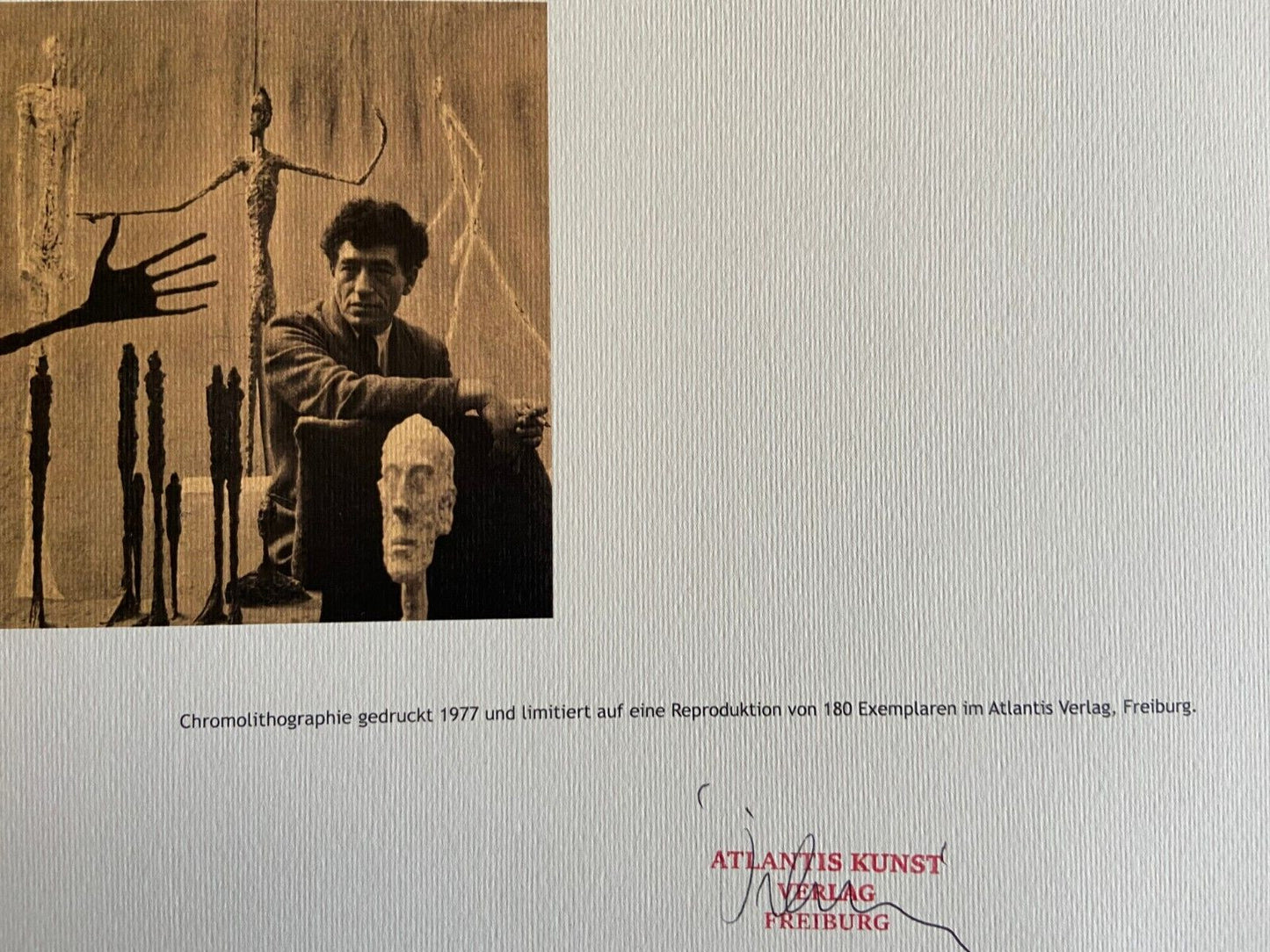 Alberto Giacometti Lithograph Coa Signed Stamped Numbered 180 Ex